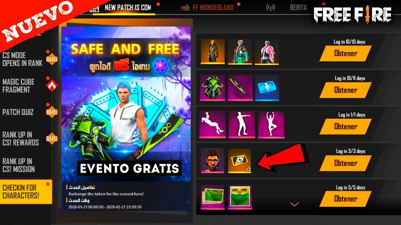 los eventos actuales en free fire cuales son y como participar